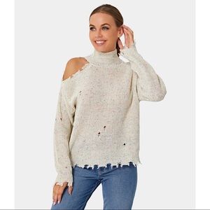 Mock Neck Cold Shoulder Sweater (brand new / never worn)
